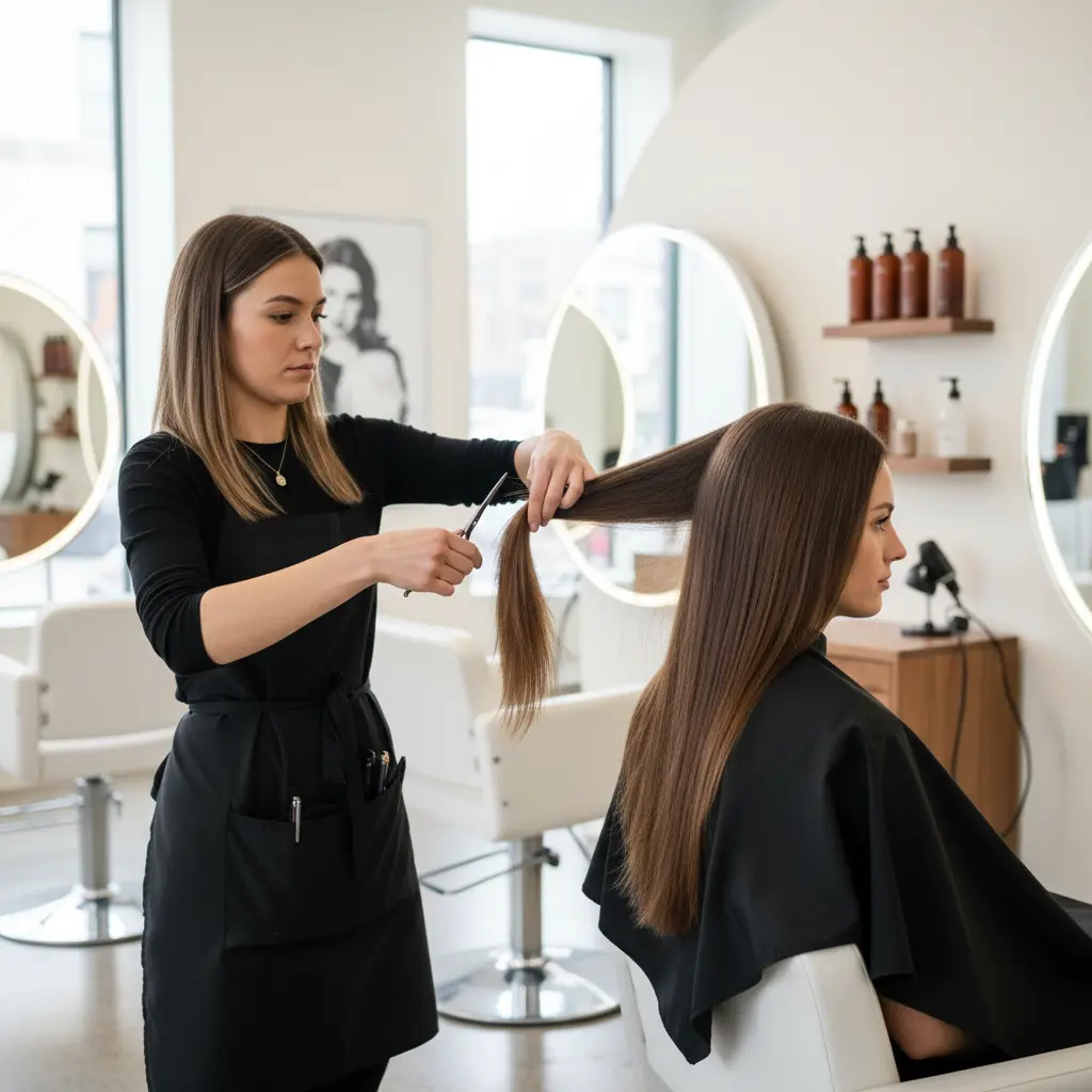 стрижка длинных волос в салоне красоты