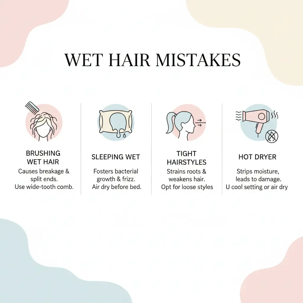 что нельзя делать с мокрыми волосами