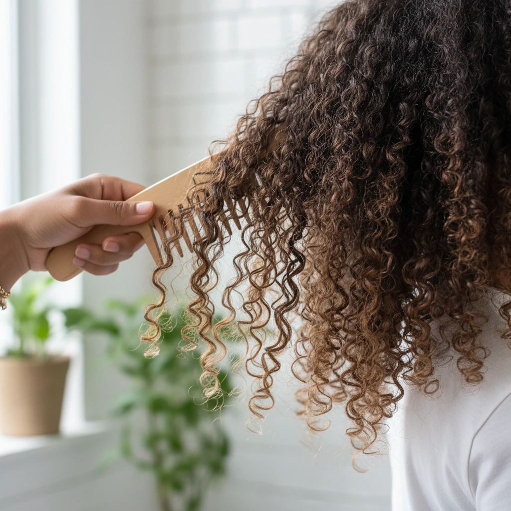 гребень с редкими зубьями для кудрявых волос