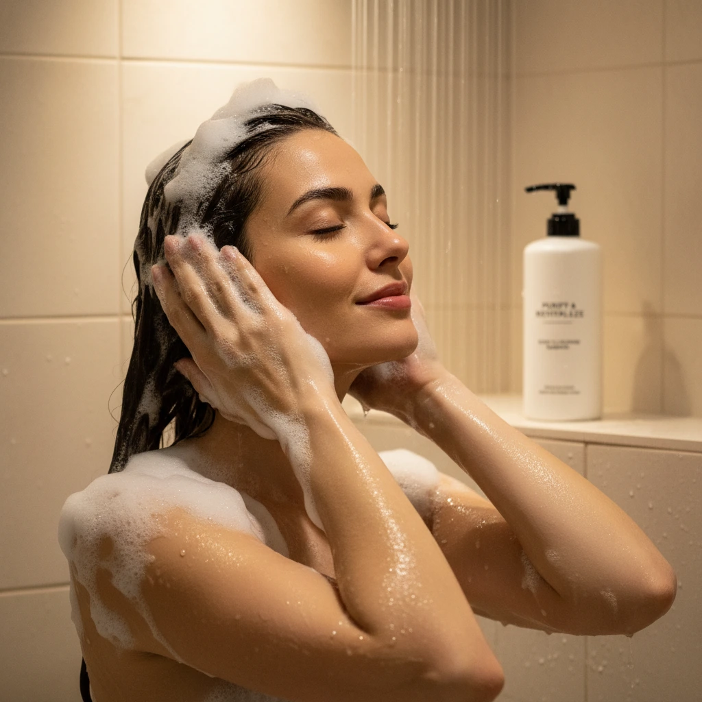 мытье волос шампунем глубокой очистки