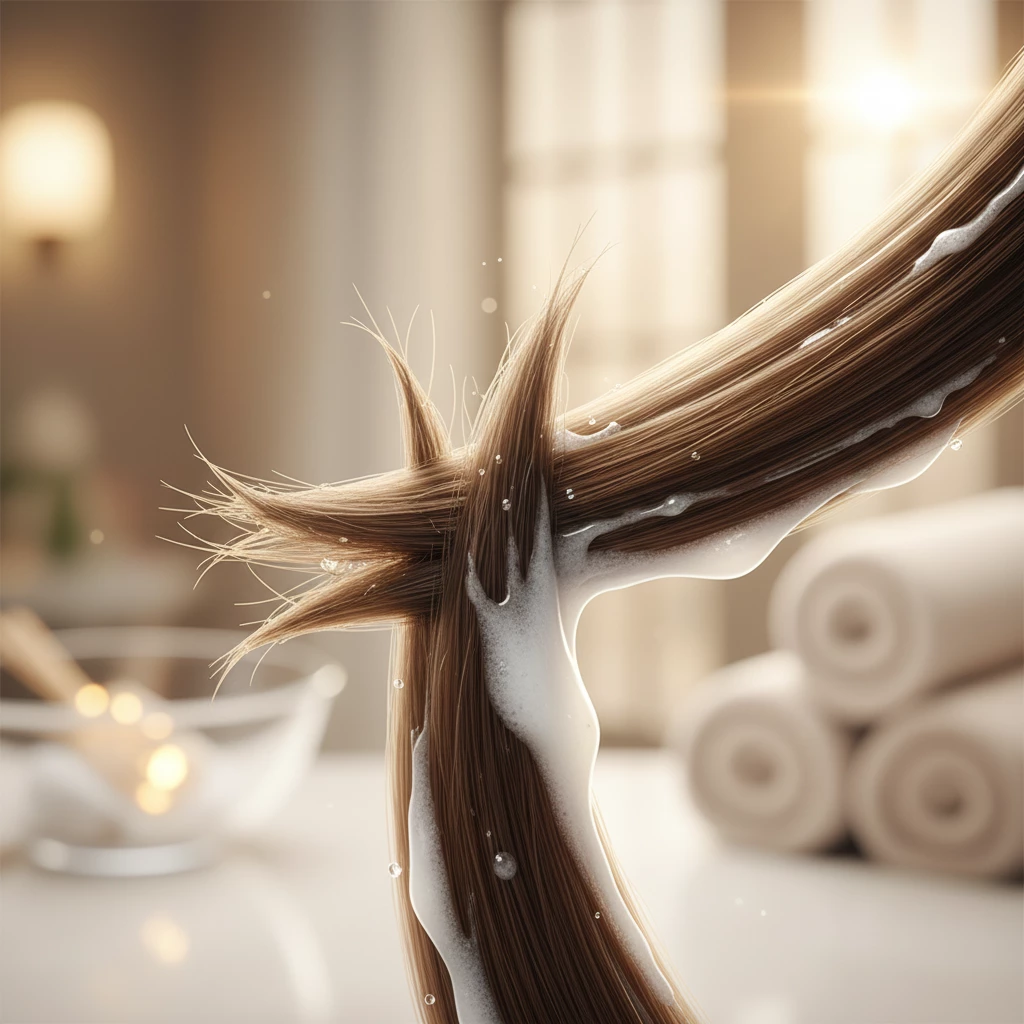 сухие секущиеся кончики волос после солнца