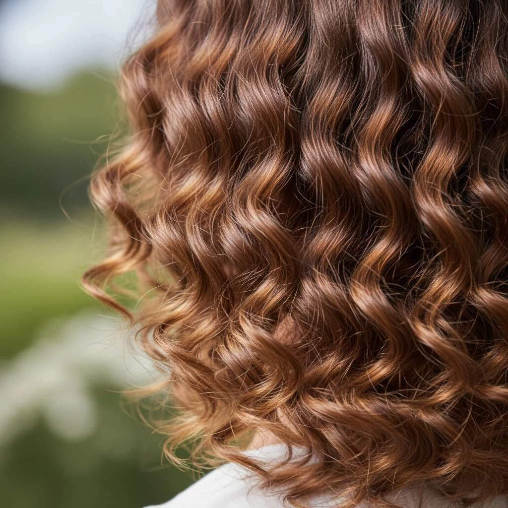 натуральная текстура кудрявых волос крупным планом