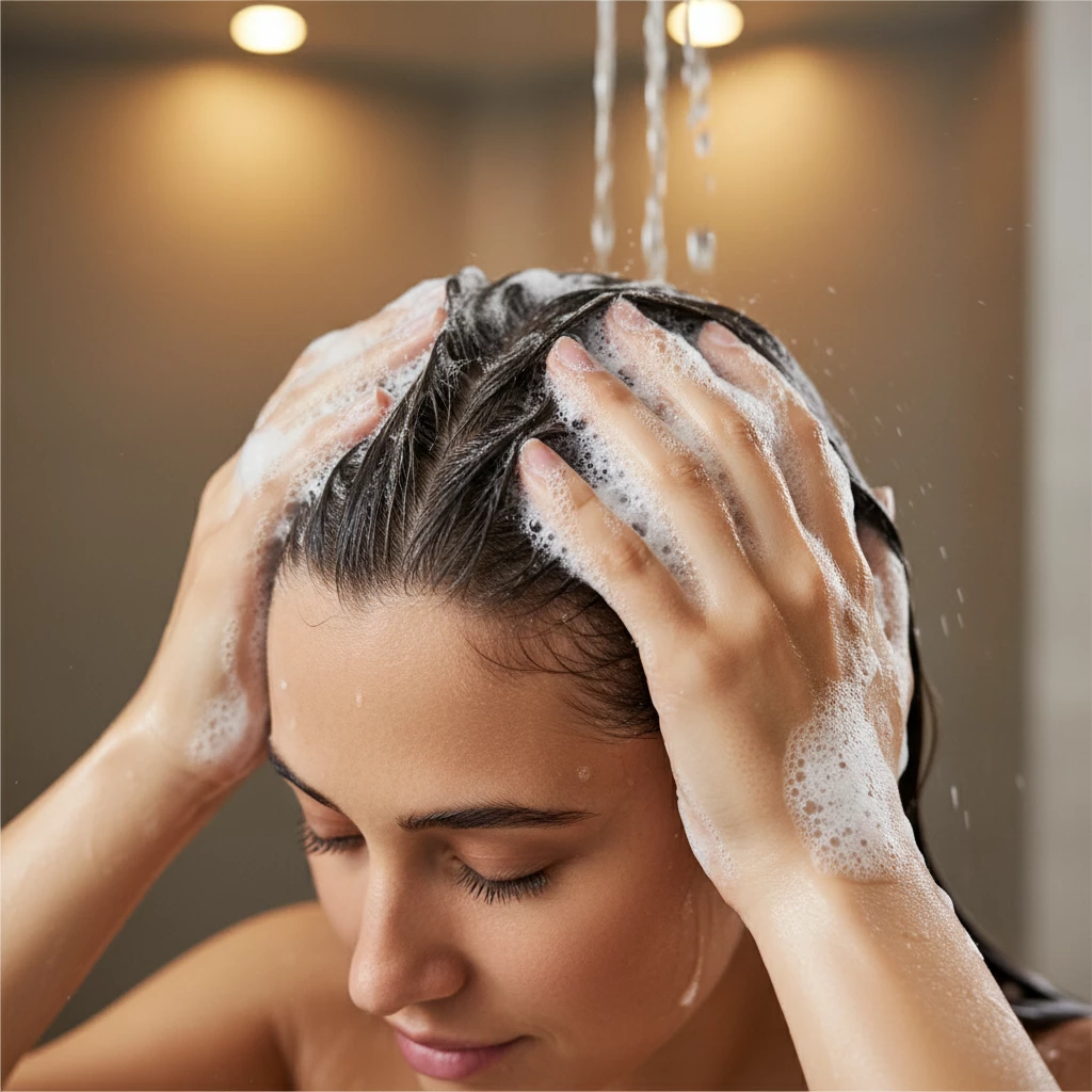 мытье жирных волос шампунем