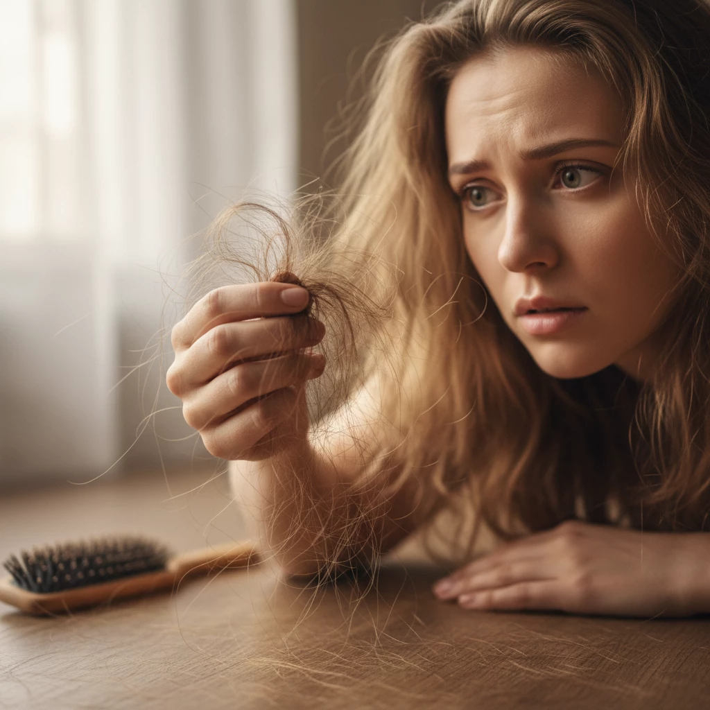 сезонное выпадение волос осенью на расческе