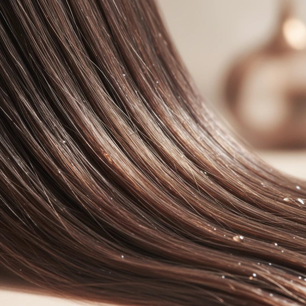 гладкие блестящие натуральные волосы крупным планом