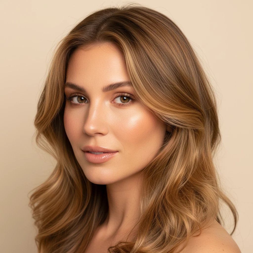 тёплый карамельный блонд золотистый оттенок