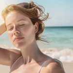 Блонд в жарком климате под активным солнцем