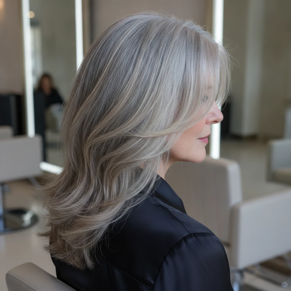 Gray blending на седых волосах после 40