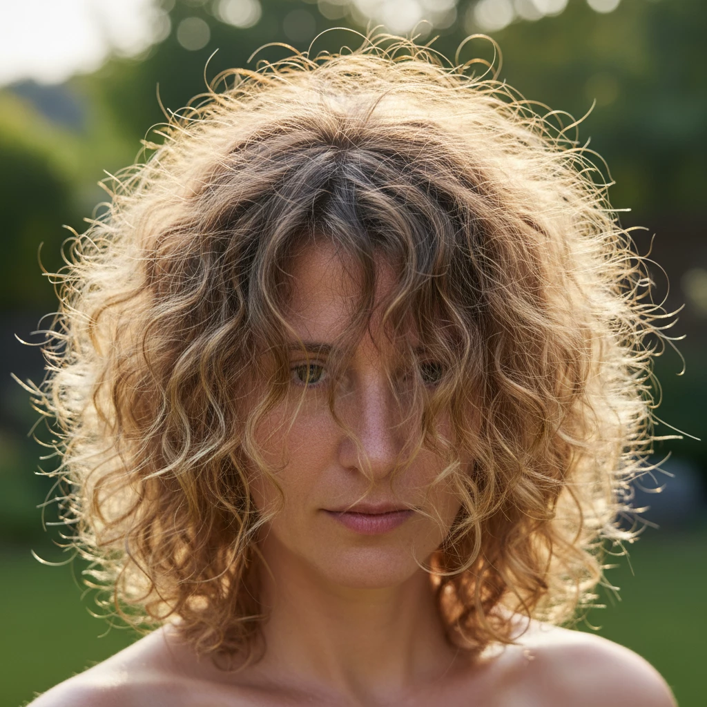 пушащиеся волосы от влажности летом до кератинового выпрямления