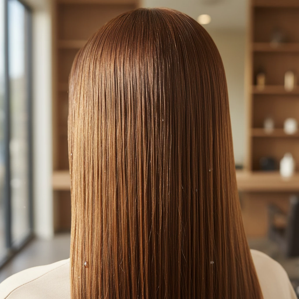 гладкие волосы после ухода против ломкости