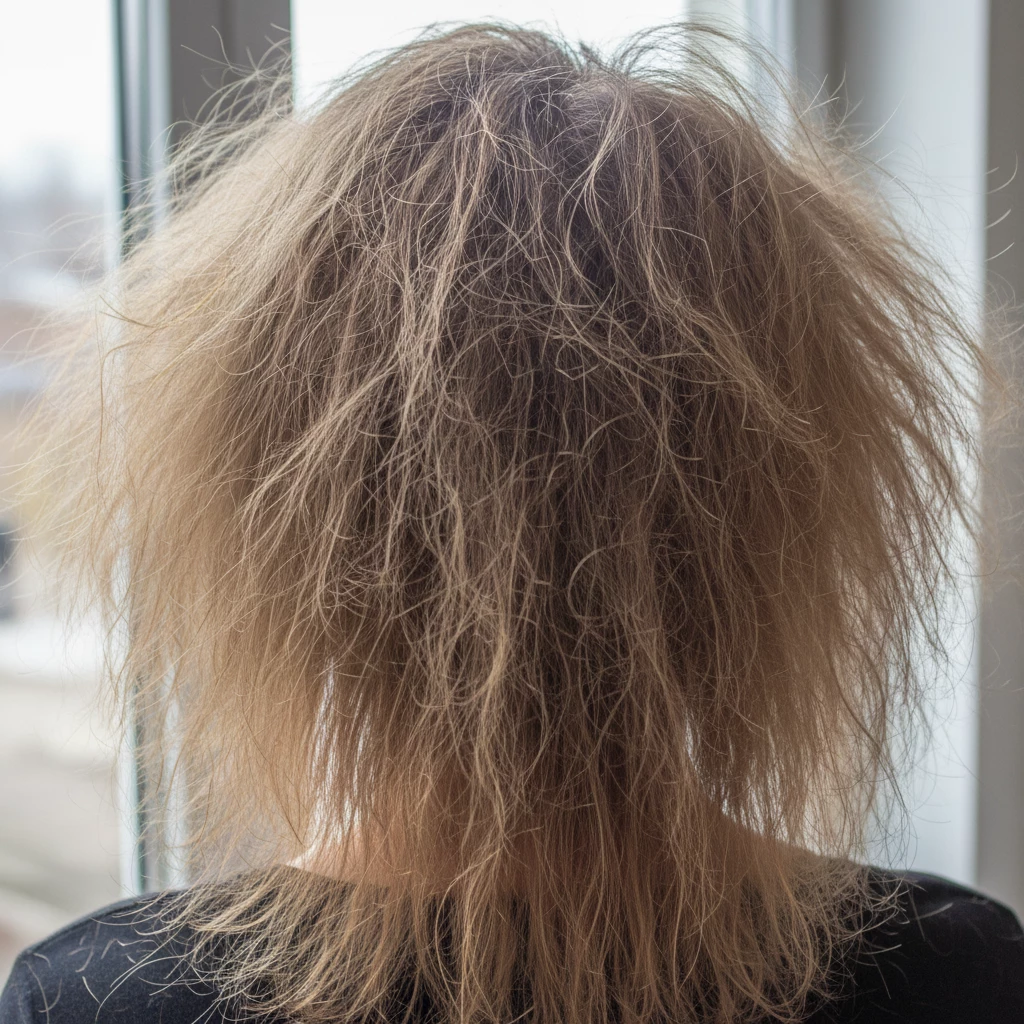 волосы после полировки без ухода сухие пушистые кончики