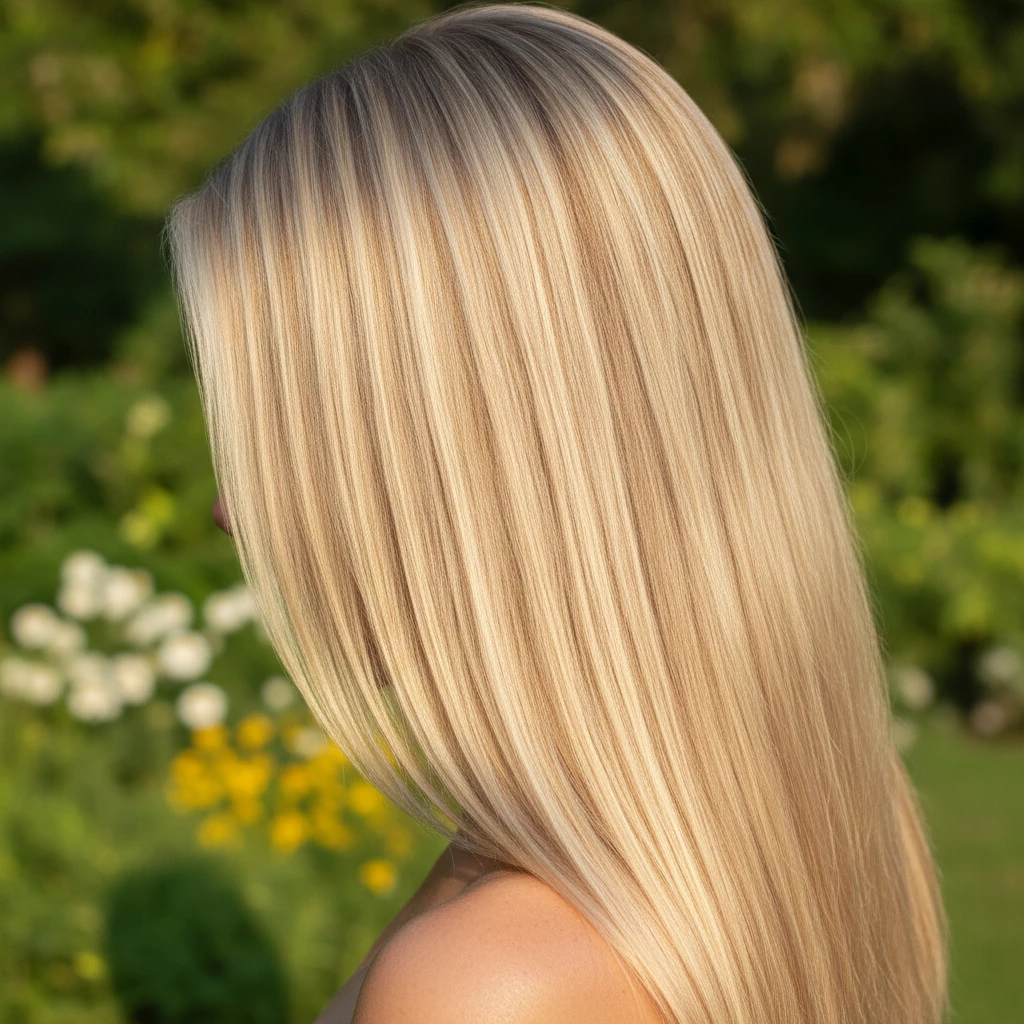 здоровые волосы после мягкого осветления летом блеск и гладкость