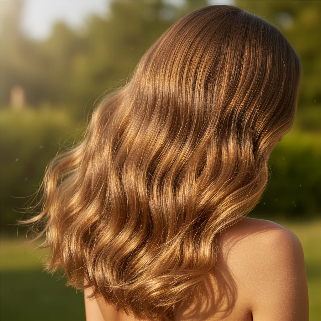 увлажненные волосы гладкие блестящие летом