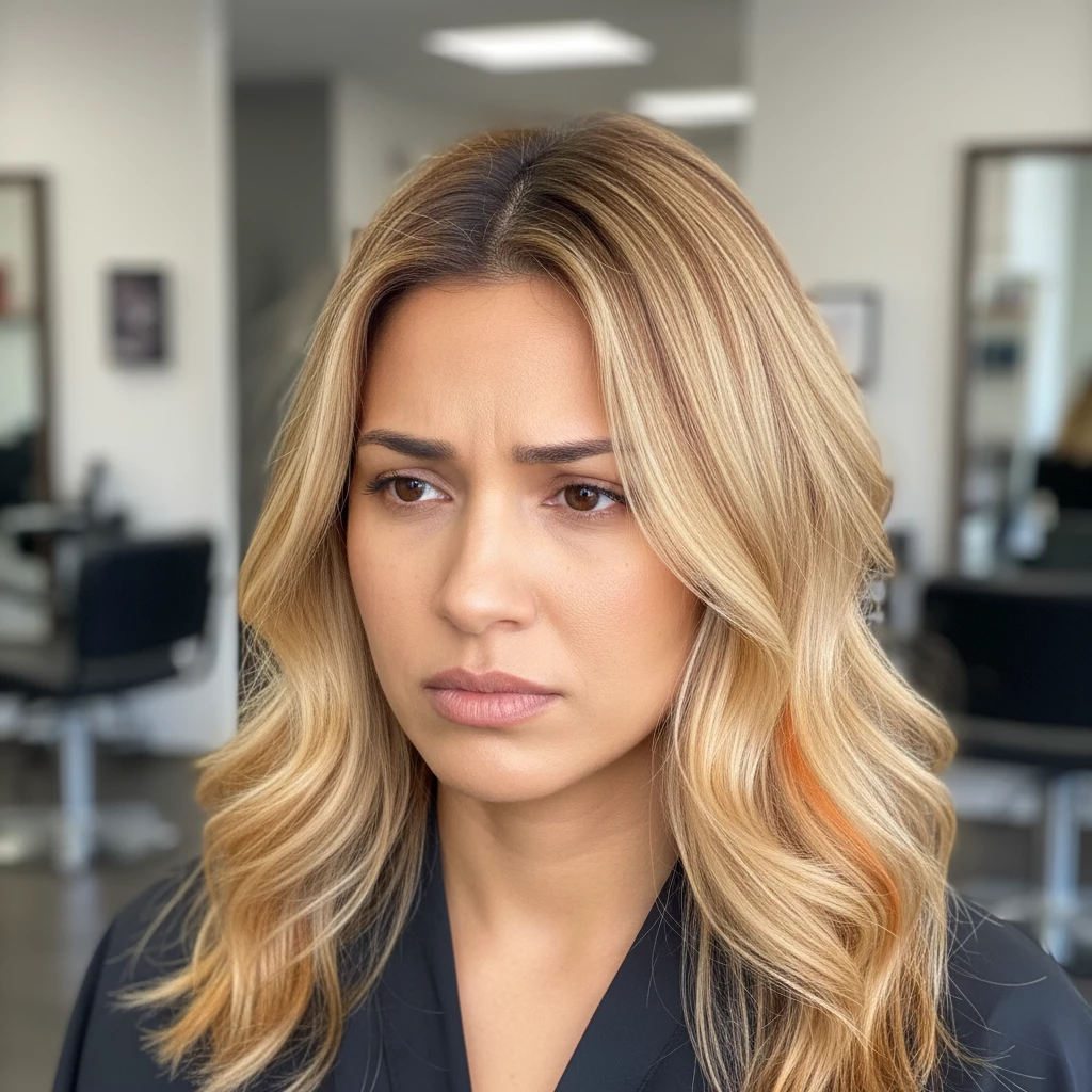 желтый блонд из-за неправильного подтона кожи