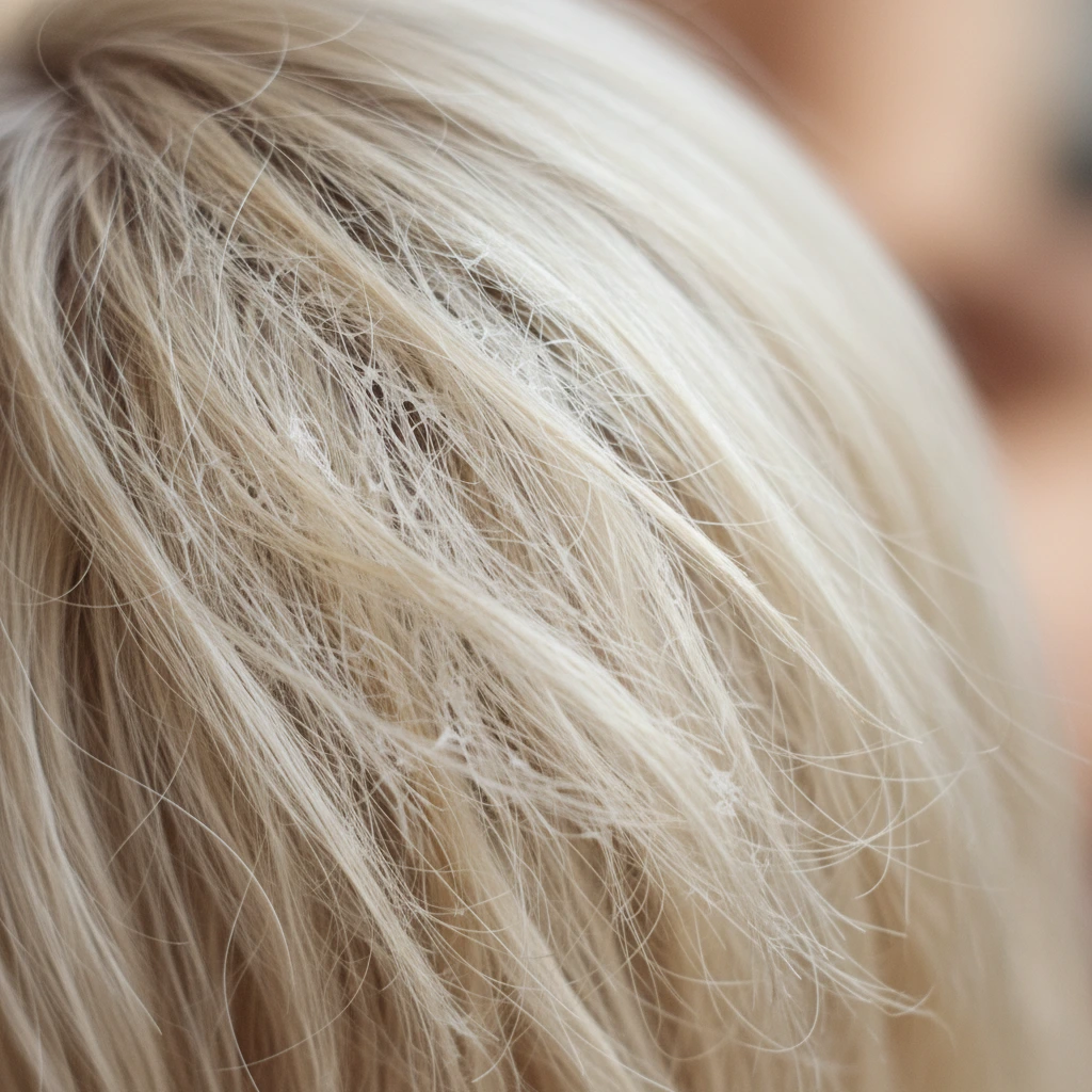 поврежденные осветленные волосы крупным планом
