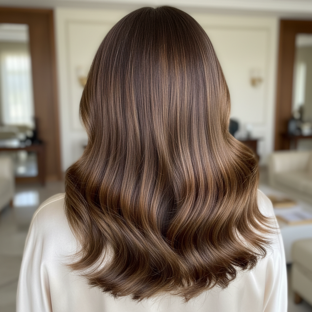 дорогой шатен с мягкой глубиной и естественным сиянием волос