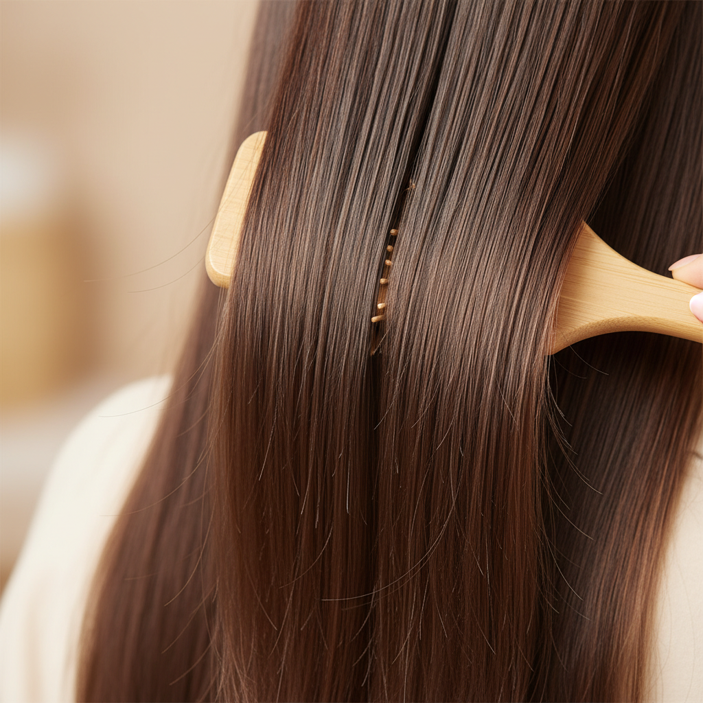 аккуратное расчесывание длинных волос