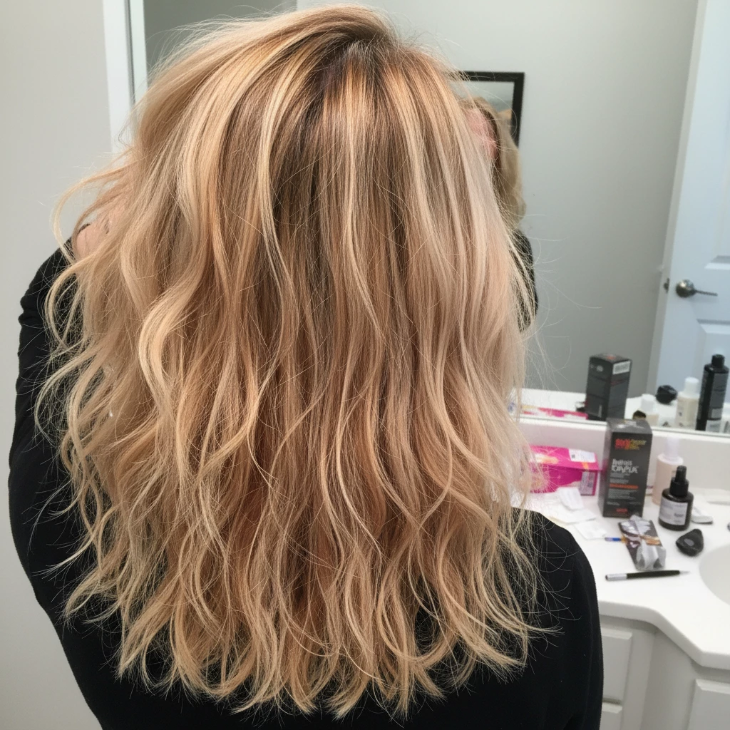 пятнистый блонд из-за ошибки выбора оттенка