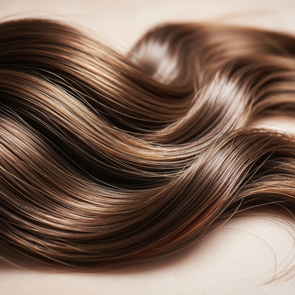 сияющие гладкие волосы крупный план