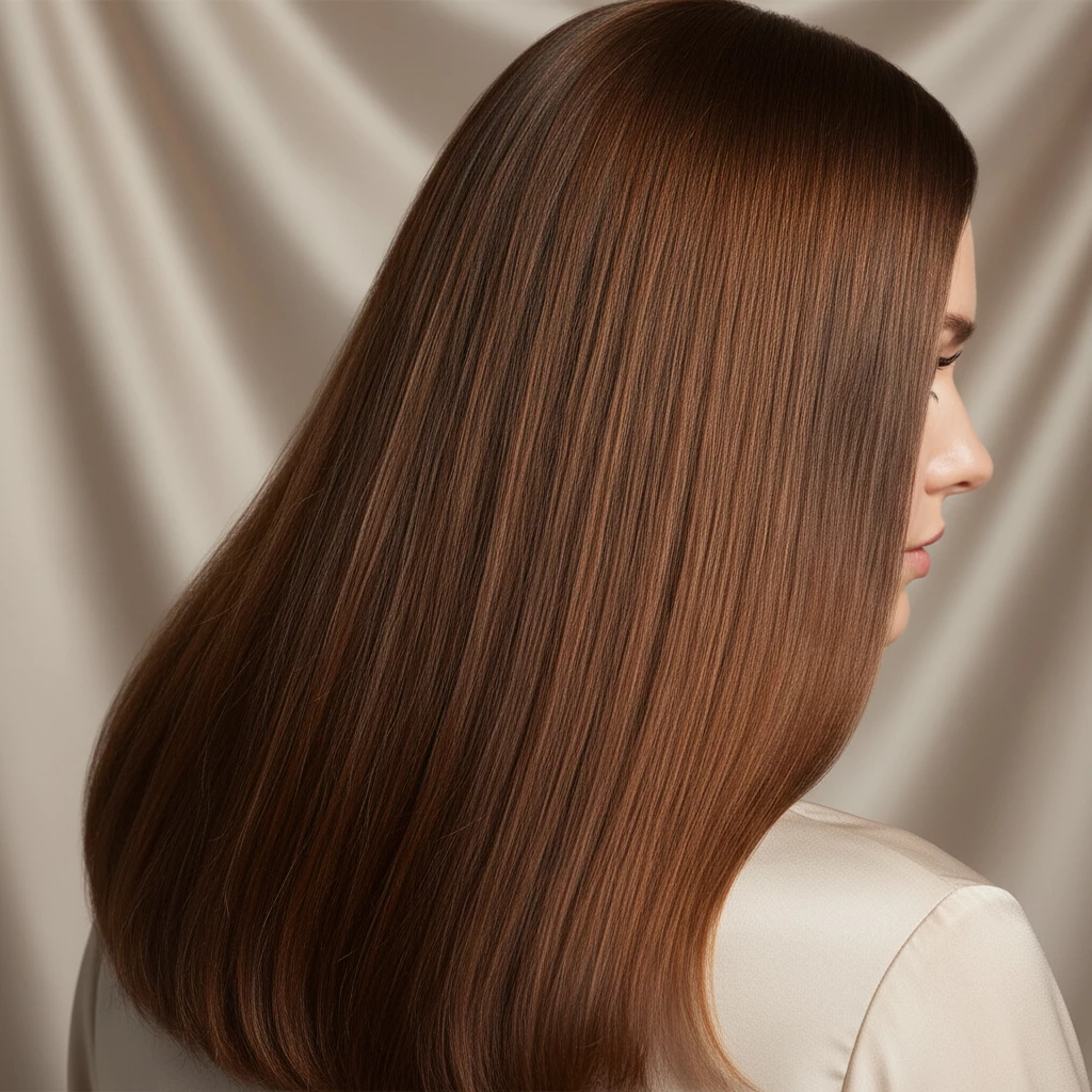 мягкие волосы после летнего ухода с гладкой и более блестящей длиной