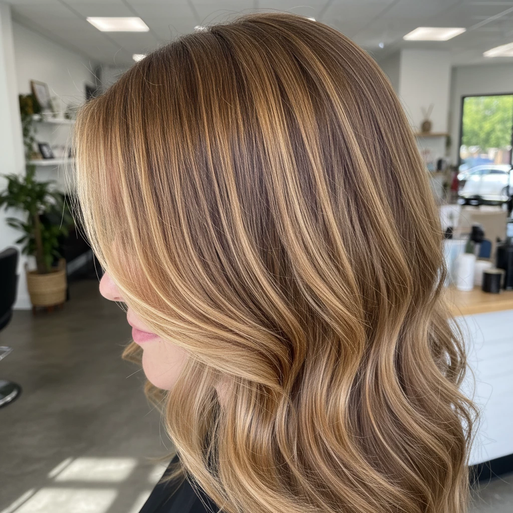 мягкий натуральный цвет волос с плавными переходами