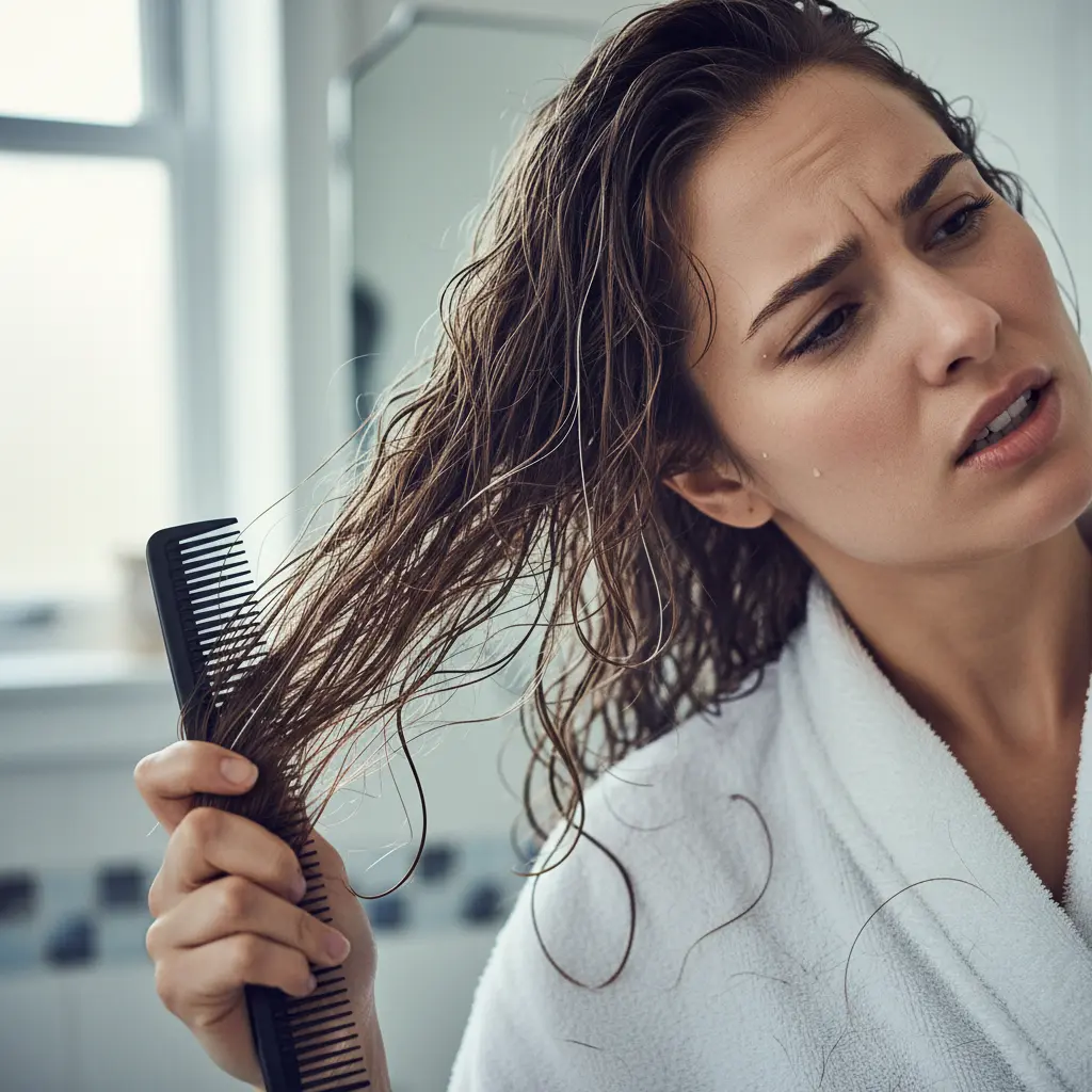 агрессивное расчесывание мокрых волос