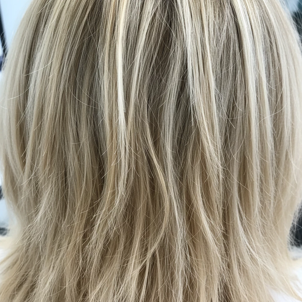 желтизна волос после осветления крупным планом