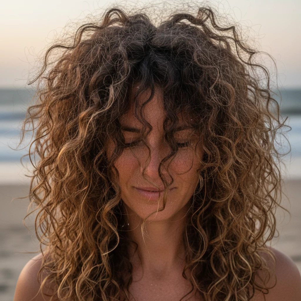 кудри после моря спутанные без формы