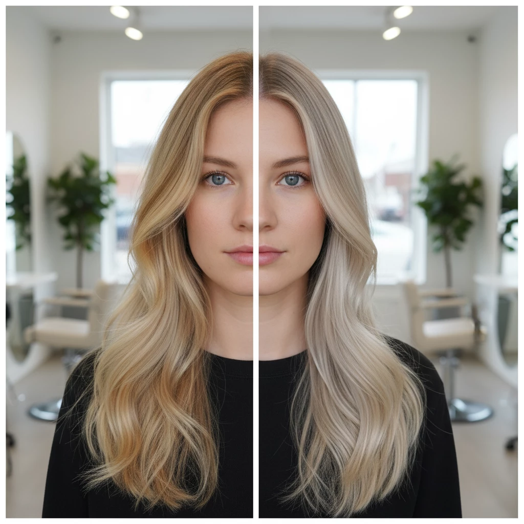 ошибка в коррекции цвета волос грязный оттенок против чистого холодного блонда