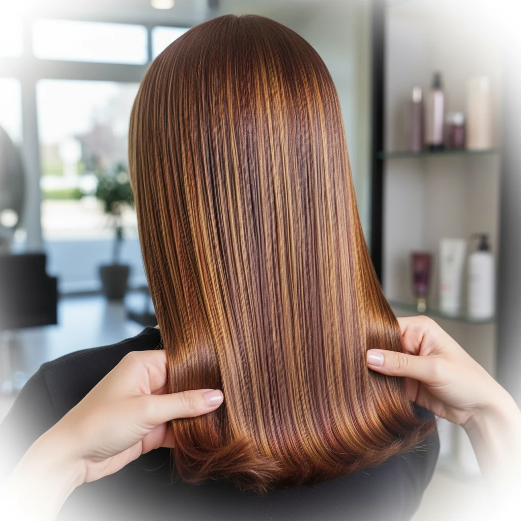 блестящие окрашенные волосы с защитой от солнца