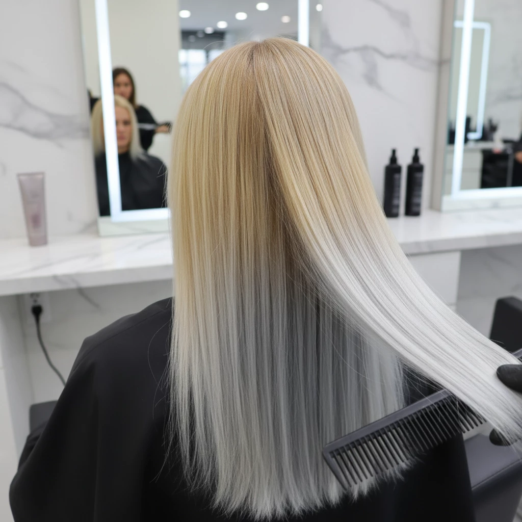 тонирование желтых волос в холодный блонд результат